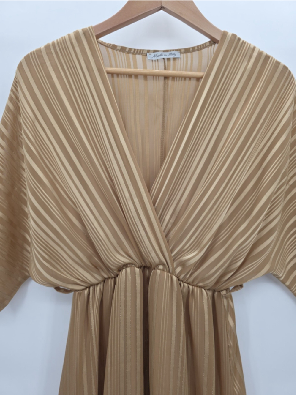 Made in Italy Striped Maxi Dress Boho Ruffle Tiered Romantic High Low S - Picture 6 of 15
